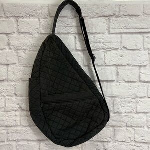 Vintage LL Bean Ameribag Quilted Healthy Back Bag Sling bag Purse black